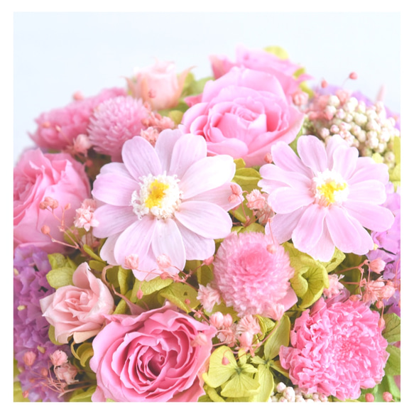 枯れない花 プリザーブドフラワー ソフトピンク 誕生日 祝い プレゼント 女性 母 3枚目の画像