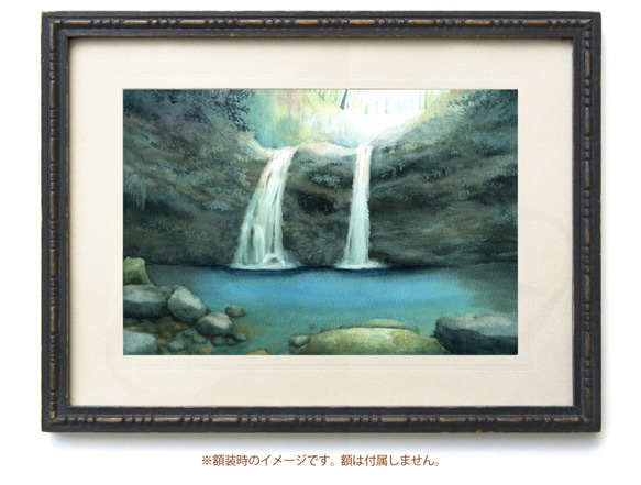 ★原不動滝 油絵 額装 日本の滝百選 風景画 インテリア 壁掛け絵画 7f27e2b3528e0f0504c45a89e48914
