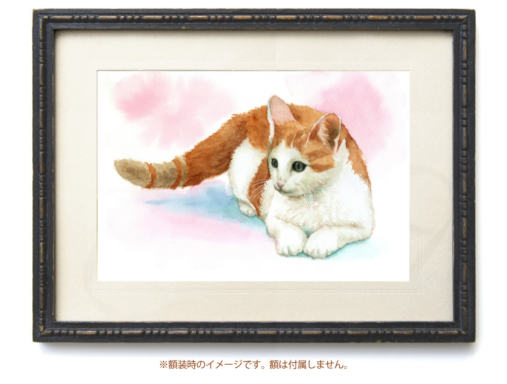 特別価格★【版画（額縁無し）】夢見の水瓶（猫）