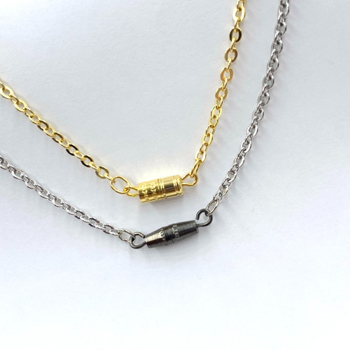 カン付き クラスプ ネジ式 10ヶ ネックレス 留め具 接続金具 ブラック