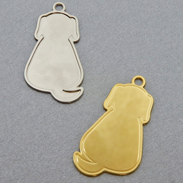 ペット チャーム ドックタグ ネームタグ 名札 犬猫 シルエット ペット