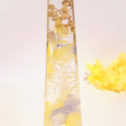 お花のハーバリウム　イエローラベンダー　スリムミニ 2枚目の画像