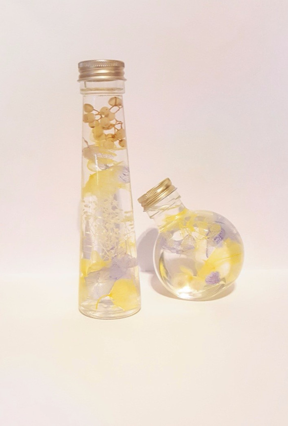 お花のハーバリウム　イエローラベンダー　スリムミニ 3枚目の画像