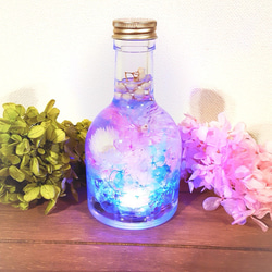 LEDライト付き☆お花のハーバリウム～幸せを願って～きらめき 2枚目の画像