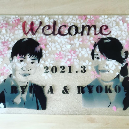 spraypaint】アクリルウェルカムボード 似顔絵ver 絵画 HIKO 通販