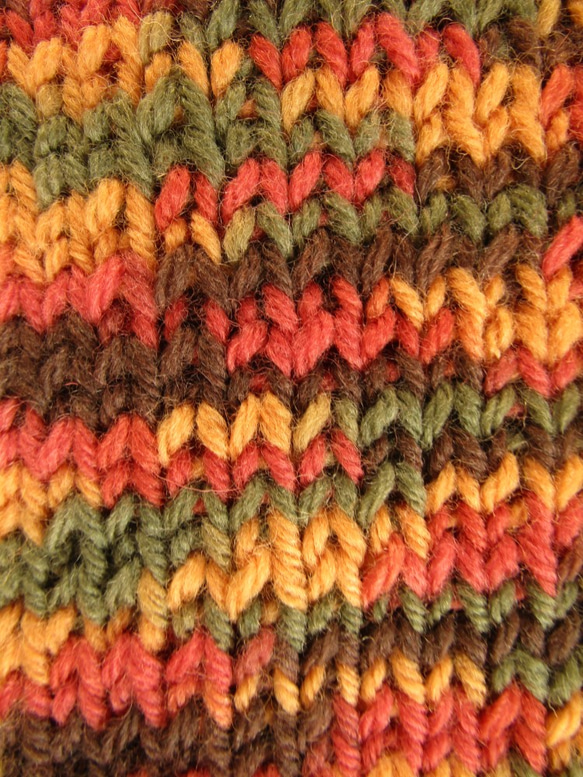 Sold❁手編み❁秋色マフラー(英国羊毛使用・日本製)＊一点もの 3枚目の画像