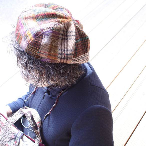 Creema限定秋の福袋　秋のベレー帽とブックカバーセット 3枚目の画像
