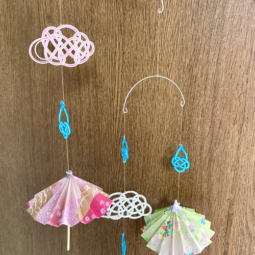 梅雨を楽しむ ゆらゆら 和風 モビール / 受注生産 モビール 花和