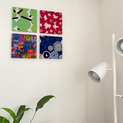 ファブリックパネル　カラフル猫（アートパネル） 5枚目の画像