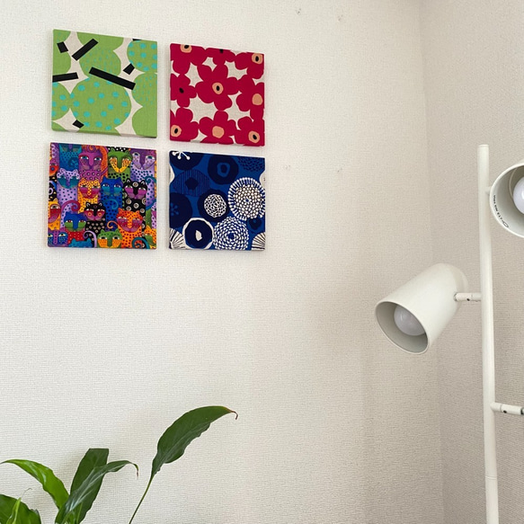 ファブリックパネル　カラフル猫（アートパネル） 5枚目の画像