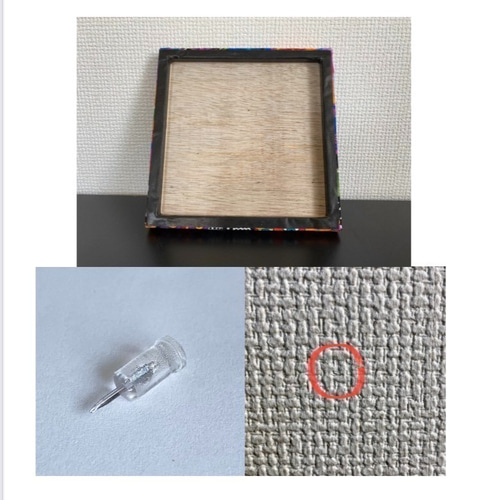 10cmx10cm ファブリックパネル 象／紺（アートパネル） その他