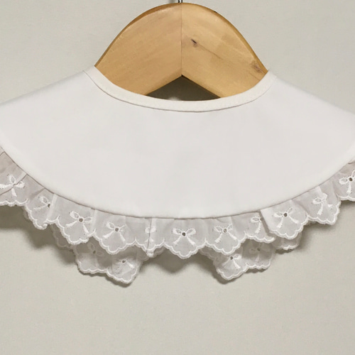 つけ襟 リボン刺繍綿レース 白 女の子 子供服 Rika Hanamoto 通販