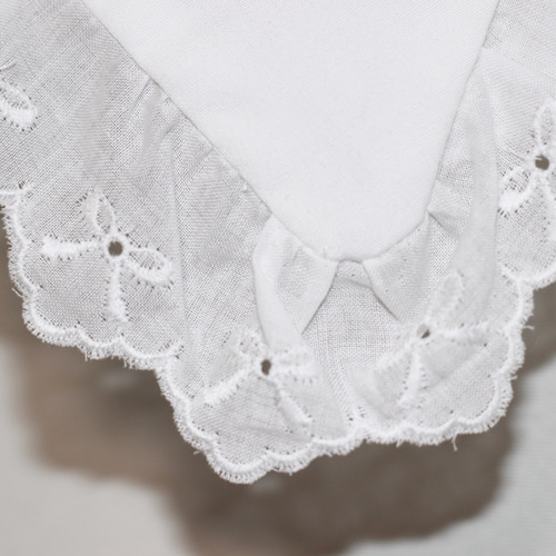 つけ襟 リボン刺繍綿レース 白 女の子 子供服 Rika Hanamoto 通販