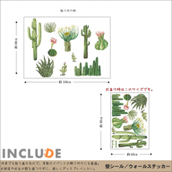 50116 ウォールステッカー サボテン 観葉植物 南国 木 多肉 多肉植物 水やり不要 3枚目の画像