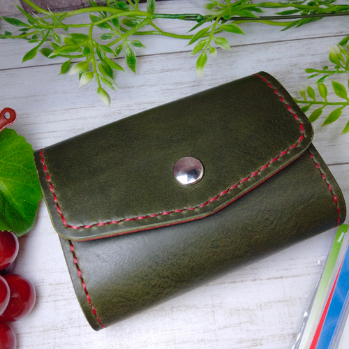 大容量カードポケット】ショートウォレット 財布 牛本革オイルレザー