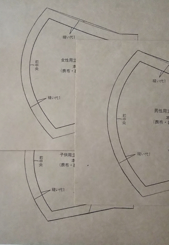 【手作りマスクキット】いちご柄ダブルガーゼ ノーズワイヤー マスクゴム 立体型マスク型紙付き 6枚目の画像