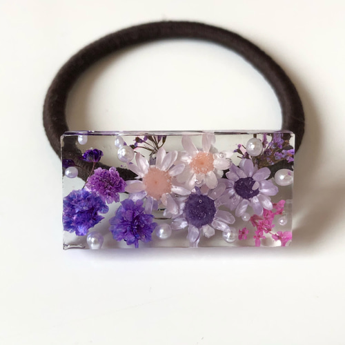 710ドライフラワー のレジンヘアゴム ヘアゴム handmadeRIN 通販