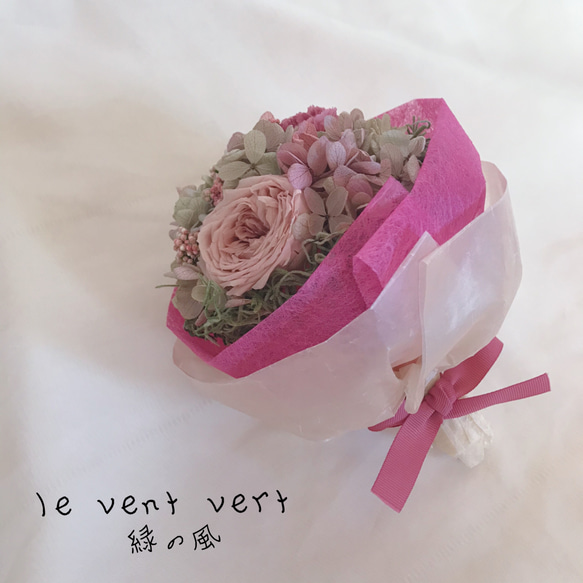 アンティークピンクの小さなブーケ　　          【 誕生日・ウェディング・花束】 8枚目の画像
