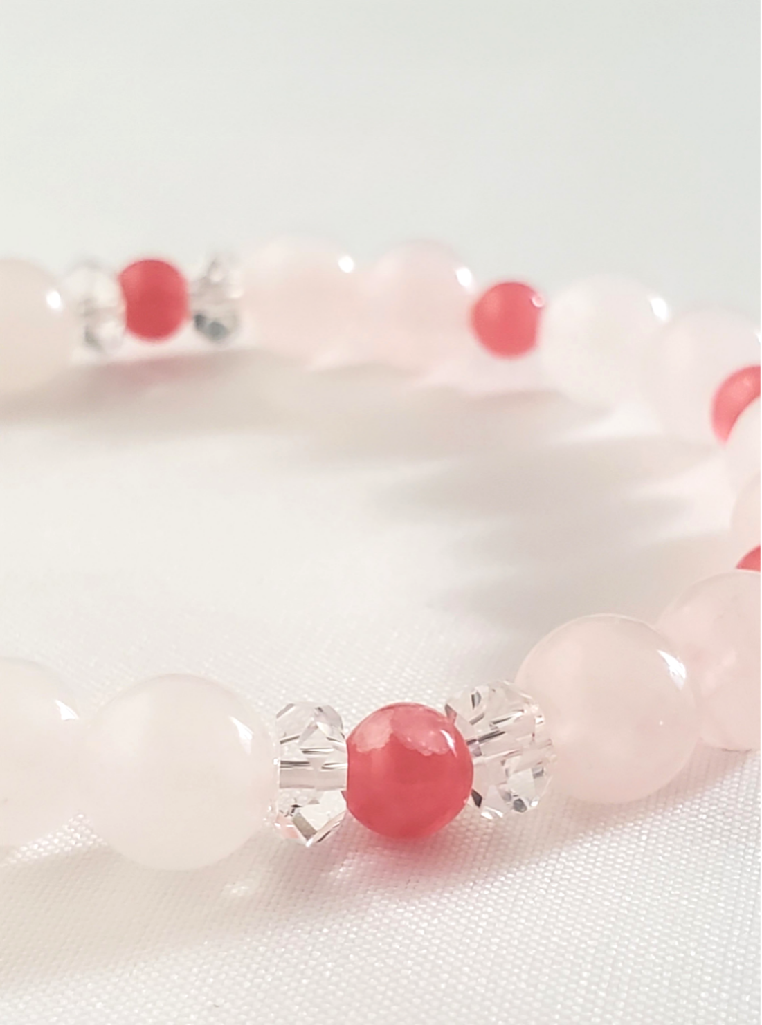 【恋愛成就・良縁】ローズクォーツ×インカローズ◆愛と美情熱の最強天然石ブレスレット❤️女性らしさ向上✨️