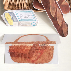 什錦的卡片籃（信封）和可口的麵包，在麵包店購物 第6張的照片