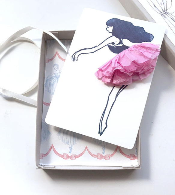 裙子蓬鬆的舞者卡☆盒裝的女孩粉紅色 第3張的照片