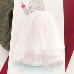 スカートふわふわの純白ねこのドレスカード 3枚目の画像