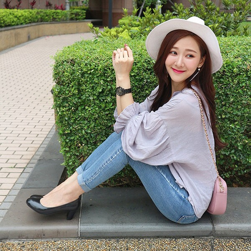 3、5、7cmのクッション付き OL客室乗務員用ブラック パンプス