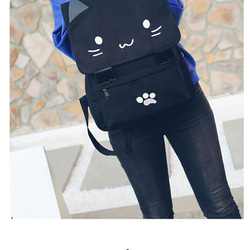 三次元猫大容量ランドセルピンクかわいい漫画バックパックバックパッククレデンシャルバッグ、携帯電話バッグ、サンドイッチジッパーバッ 4枚目の画像