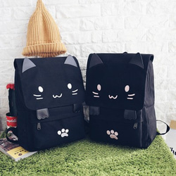 三次元猫大容量ランドセルピンクかわいい漫画バックパックバックパッククレデンシャルバッグ、携帯電話バッグ、サンドイッチジッパーバッ 7枚目の画像