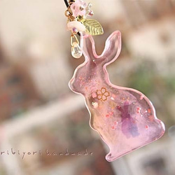 ♡バレンタイン♡うさぎ レジンキーホルダー ハンドメイド