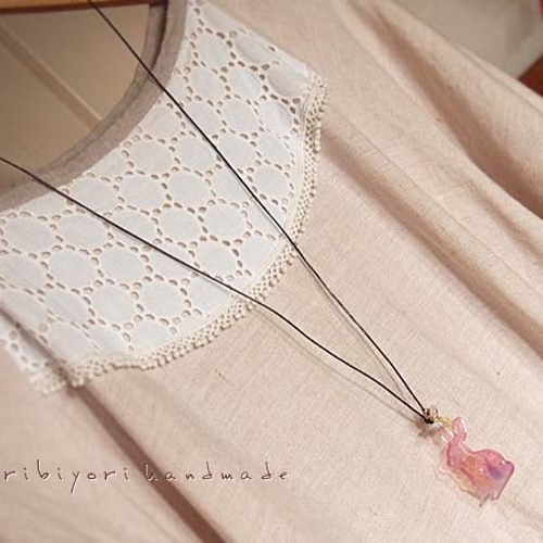 桜うさぎレジンのペンダント（ネックレス）*さくら*サクラ