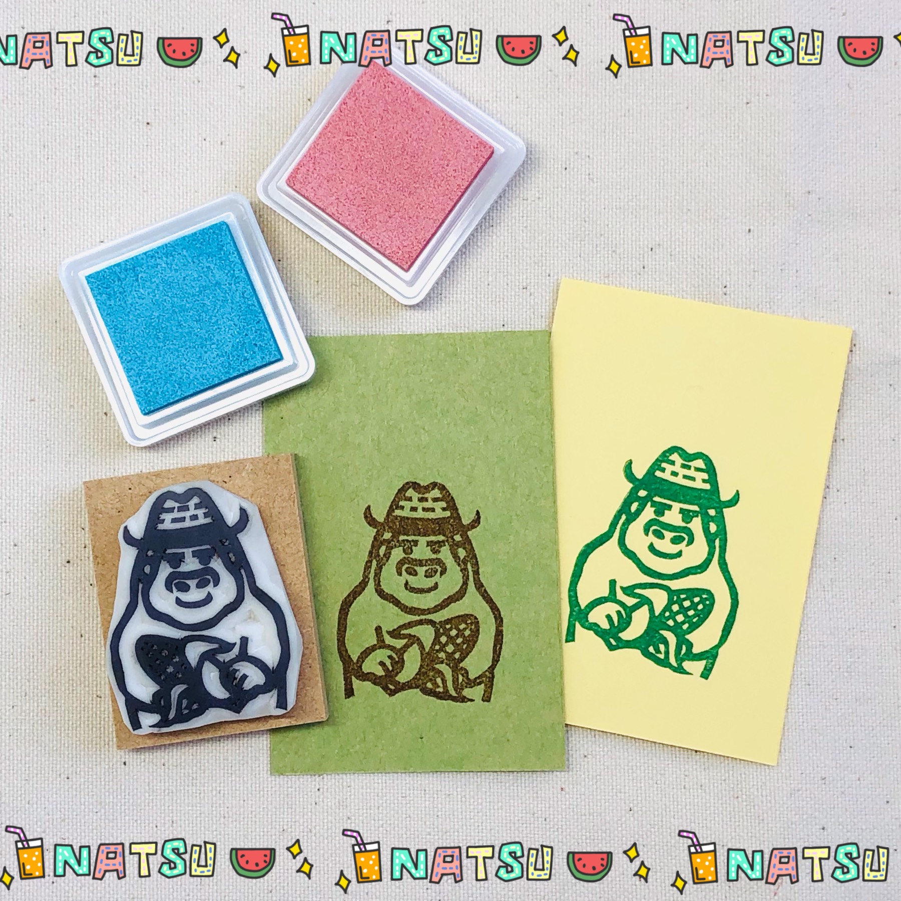 ⭐︎夏のはんこ⭐︎とうもろこしとゴリラさん♪ はんこ・スタンプ  