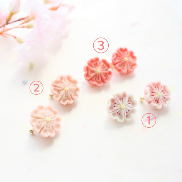 お花の練りきりブローチ　桜、すずらん、チューリップ 5枚目の画像