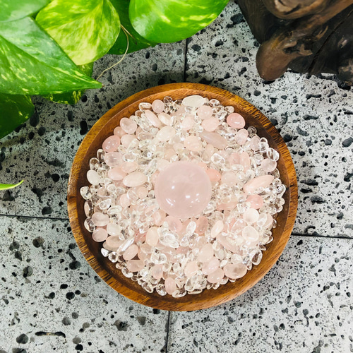 ローズクォーツプレート No.335 台座付き