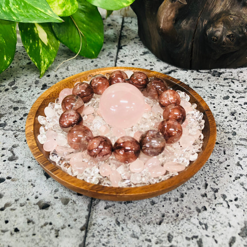 ローズクォーツプレート No.335 台座付き ローズクォーツプレート No.335 台座付き