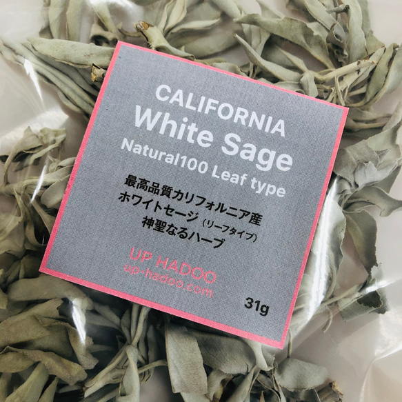 最高級 ホワイトセージ リーフ 31g カリフォルニア産 プロ用完全天日乾燥 無農薬 浄化 2枚目の画像