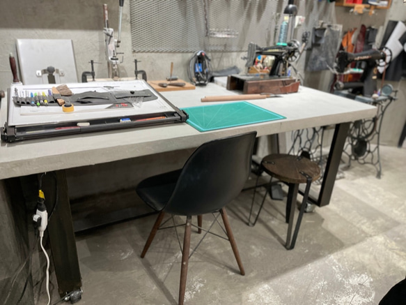 モルタル×アイアン 作業台 ダイニングテーブル ダイニング