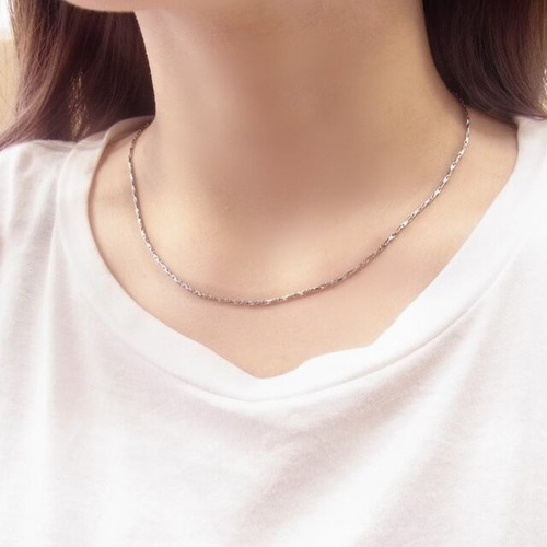 選べる3カラー*華奢 1.4㎜ 人気スエッジチェーン ネックレス サビない