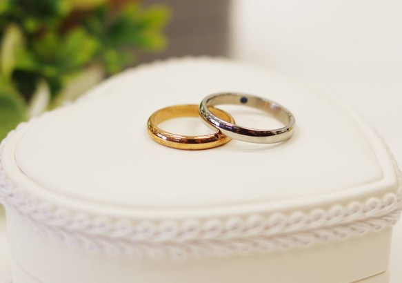 ブライダル・結婚指輪に・マリッジ・刻印10文字無料のペアリングセット 肌に優しいステンレス 記念日 プレゼント 4枚目の画像