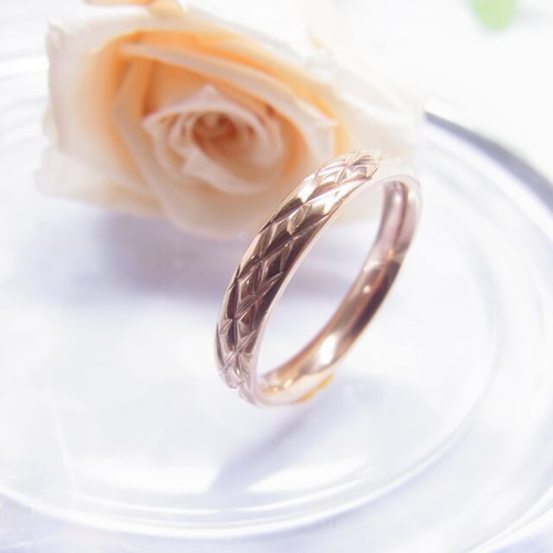 ♡心くすぐる♡＊*網目模様のデザインリング・指輪・ステンレス・名