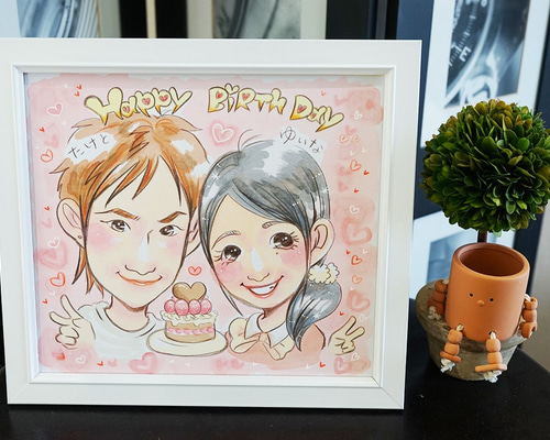 ♥物語あるウェルカムボード、ギフト☆似顔絵 肖像画//絵画タイプ ♥