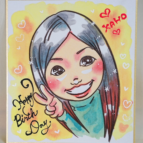 キュートな似顔絵＊額つき！2名書き/ウェルカムボードに・結婚