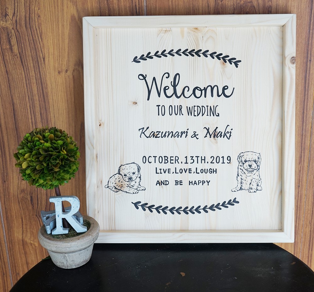 雲の形の大きなウェディングウェルカムボード・木製/ガーデンウェディングに、ナチュラルテイストの挙式に☆