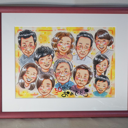 似顔絵大集合♪】10名まで＊ご家族・サークル・飲み仲間で