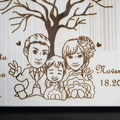 A4サイズ 似顔絵・木のウェディングツリー 70~90名様対応 ウェルカム