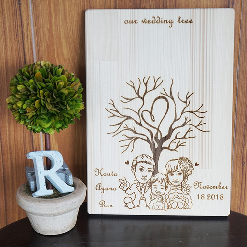 A4サイズ 似顔絵・木のウェディングツリー 70~90名様対応 ウェルカム