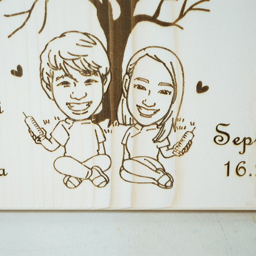 A4サイズ 似顔絵・木のウェディングツリー 70~90名様対応 ウェルカム