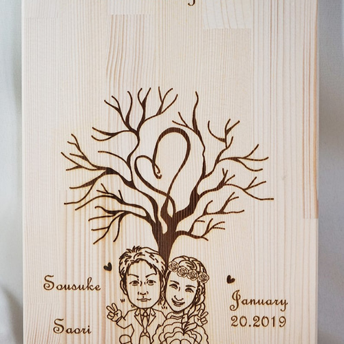 A4サイズ 似顔絵・木のウェディングツリー 70~90名様対応 ウェルカム