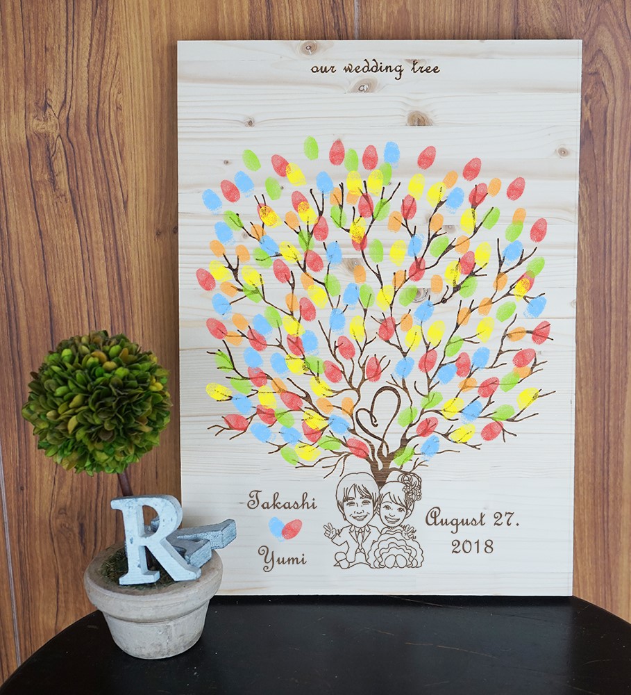 A3サイズ　似顔絵・木のウェディングツリー　120~150名様対応