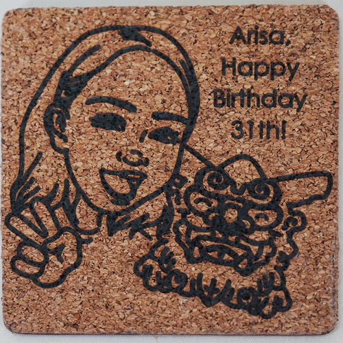 煉瓦タイルの似顔絵時計☆コルクver・A4サイズ・ウェルカムボードにも